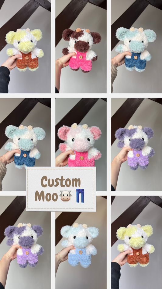 CUSTOMIZABLE - Chubby Moo with Dungarees